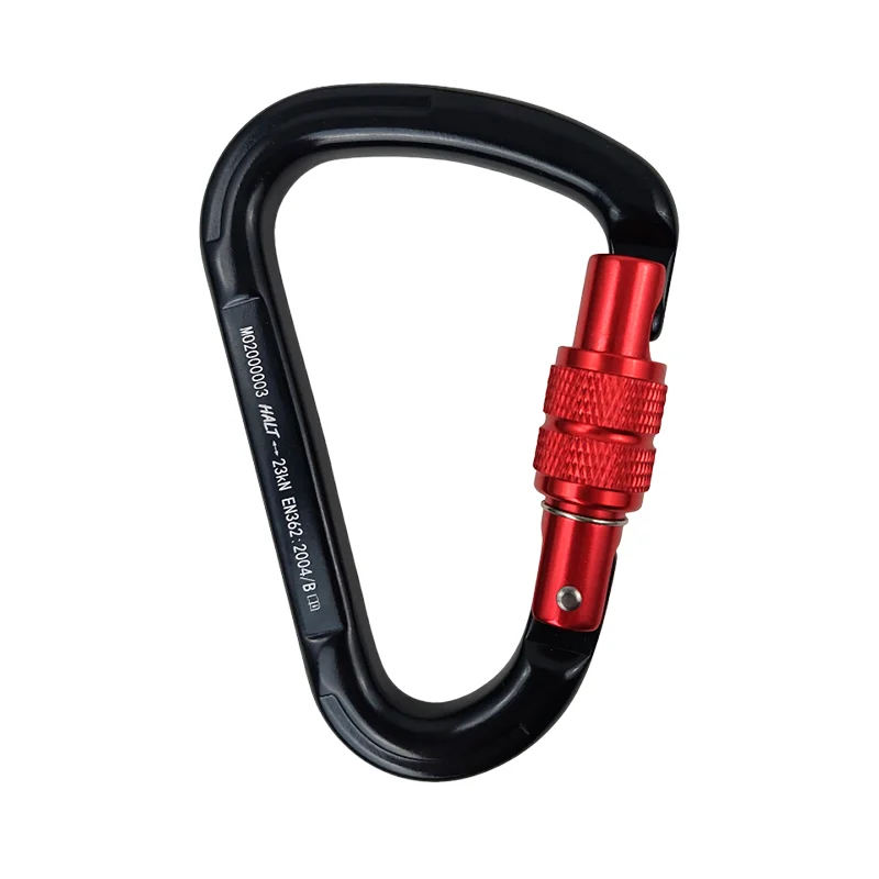 Mosquetón Halt Blind Red Aluminio Rosca